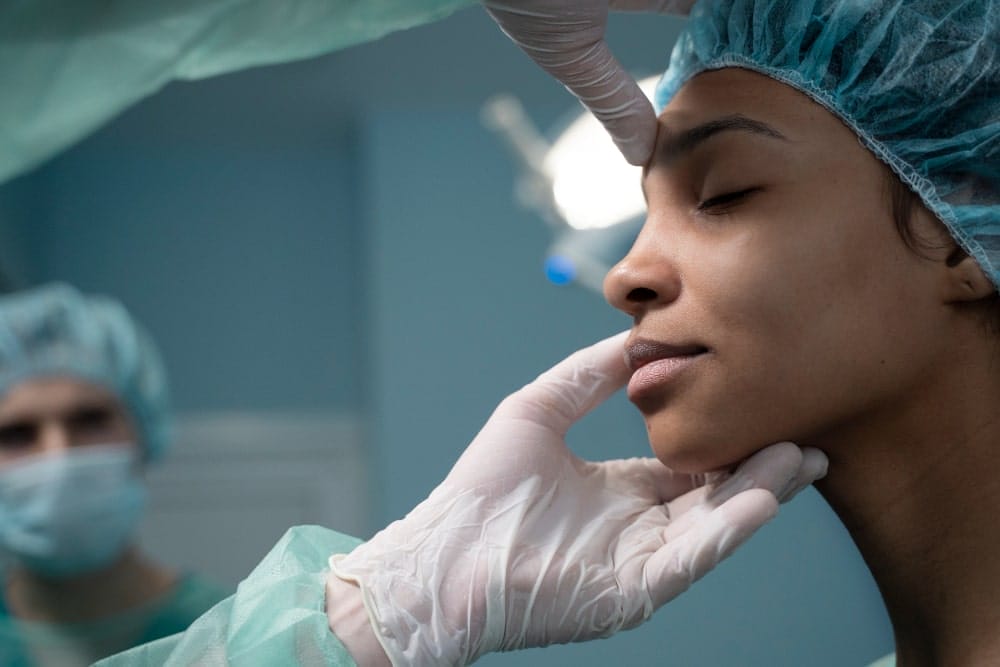 checking patient before rhinoplasty